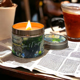 Coffee & Newspaper Tin Candle