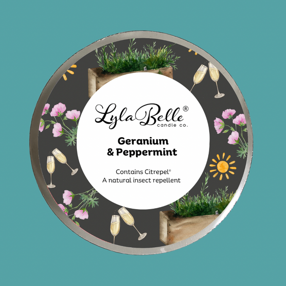 Geranium & Peppermint Wax Melt Pot with Insect Repellent