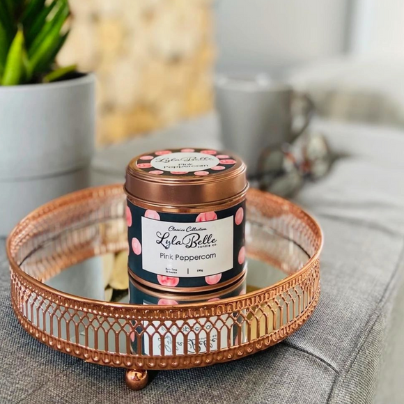 Pink Peppercorn Tin Candle