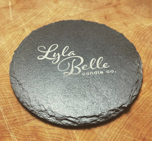 Lyla Belle Candle Co. Natural Slate Round Candle Coaster